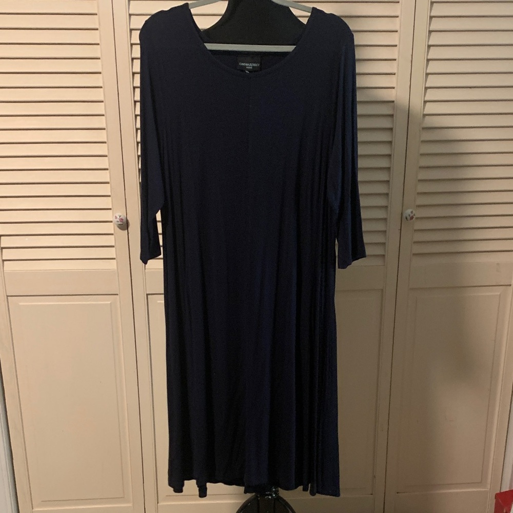 Cynthia Rowley Dark Blue Dress 3/4 length sleeve. D1